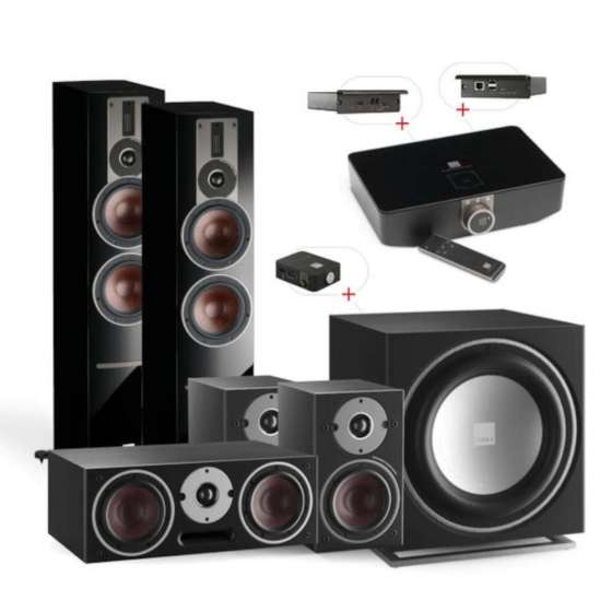 Dali Home Cinema Set 5.1 Rubicon 6 C + Oberon 1 C + Oberon Vokal C + Sub E-9F + Sound Hub inclus HDMI & BluOS