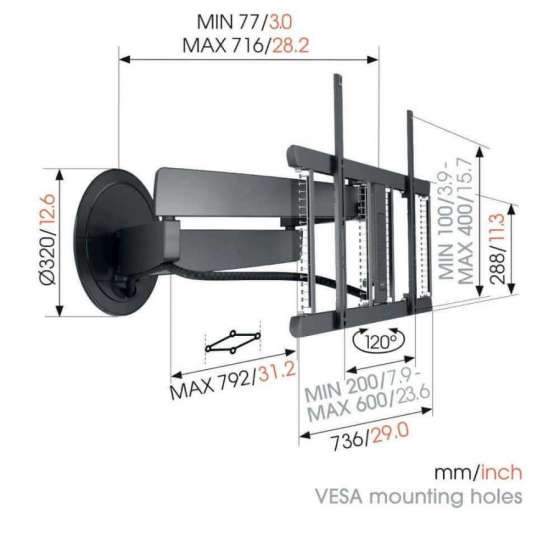 Vogel's TVM 7655 Black | Support TV Orientable à Genève | Digistore.ch