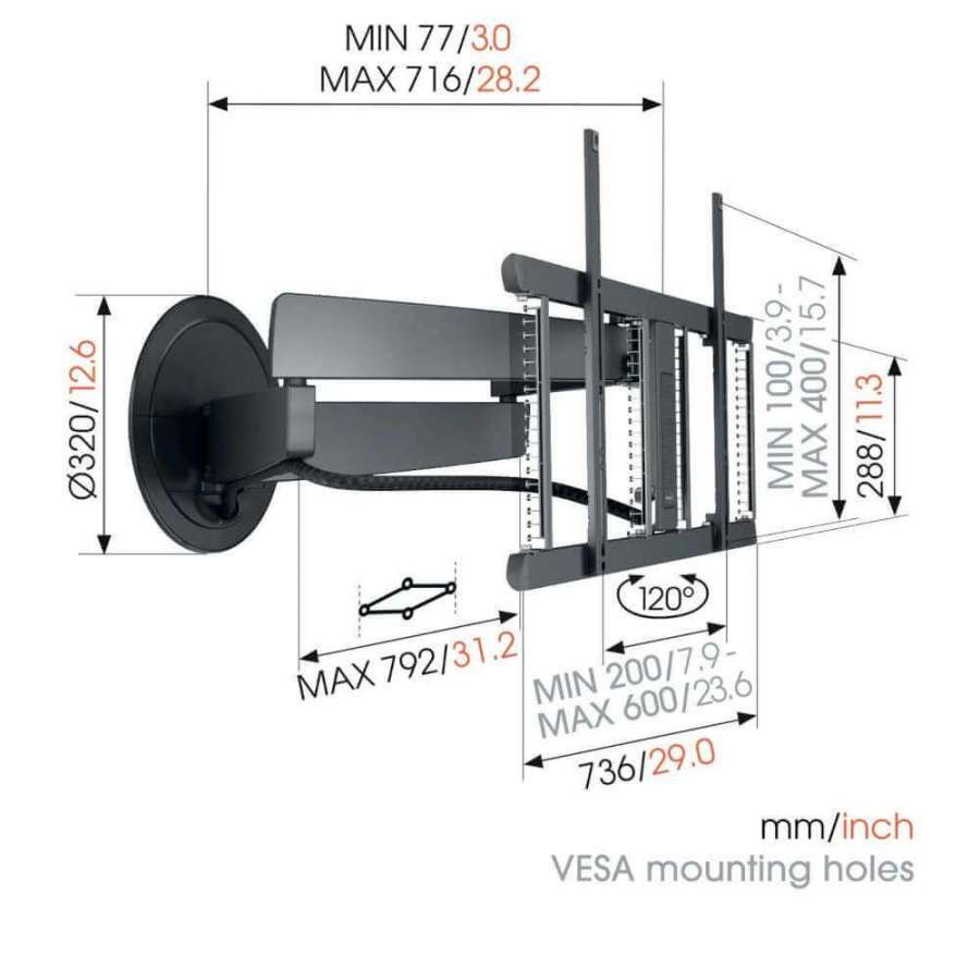 Vogel's TVM 7675 Black | Support TV Motorisé