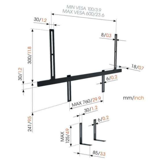 Vogel's Sound 3550 | Support pour barre de son à Genève | Digistore.ch