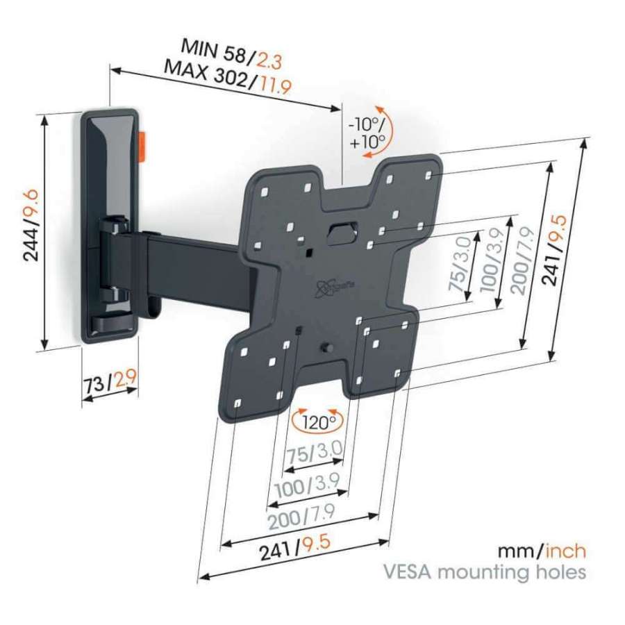 Vogel's TVM 3225 Black | Support TV Orientable
