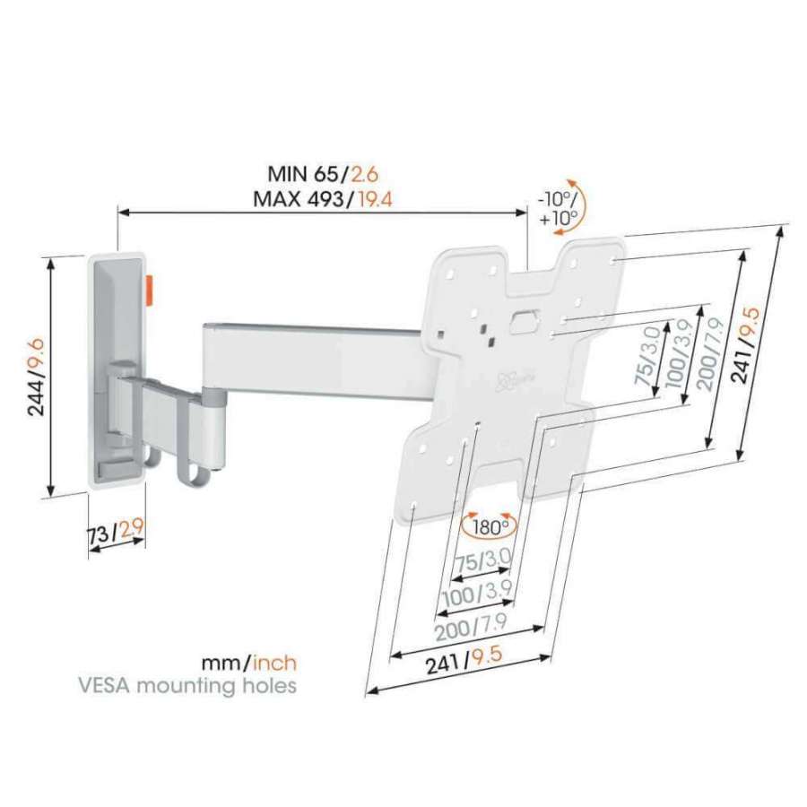 Vogel's TVM 3245 White | Support TV Orientable