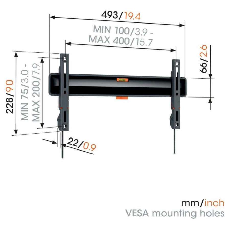 Vogel's TVM 3405 SP Black | Support TV OLED Fixe