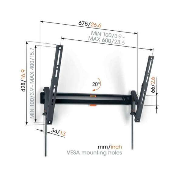 Vogel's TVM 3615 Black | Support TV Inclinable à Genève | Digistore.ch