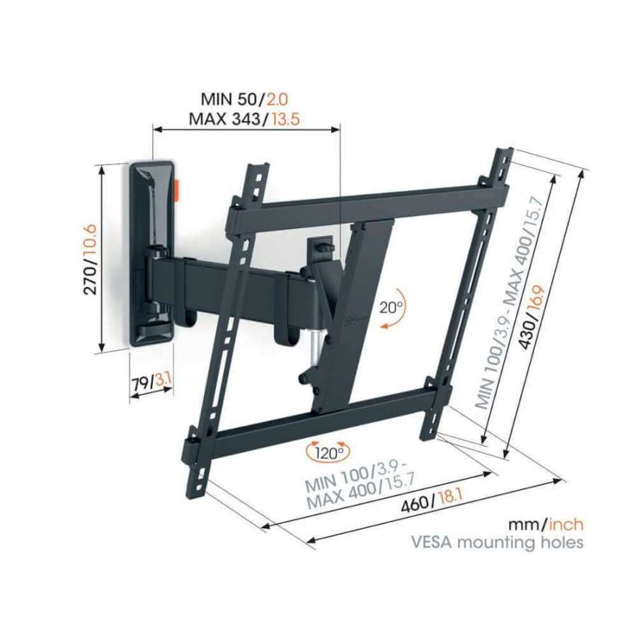 Vogel's TVM 3425 Black | Support TV Orientable