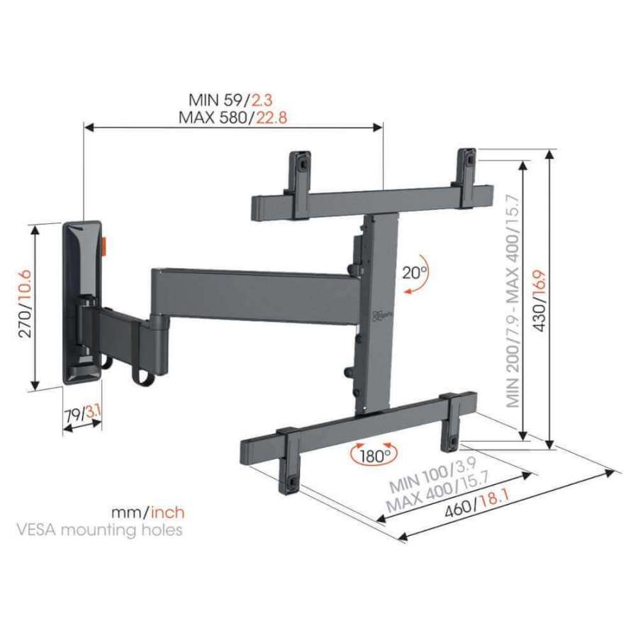 Vogel's TVM 3465 Black | Support TV OLED Orientable