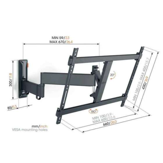 Vogel's TVM 3645 Black | Support TV Orientable à Genève | Digistore.ch