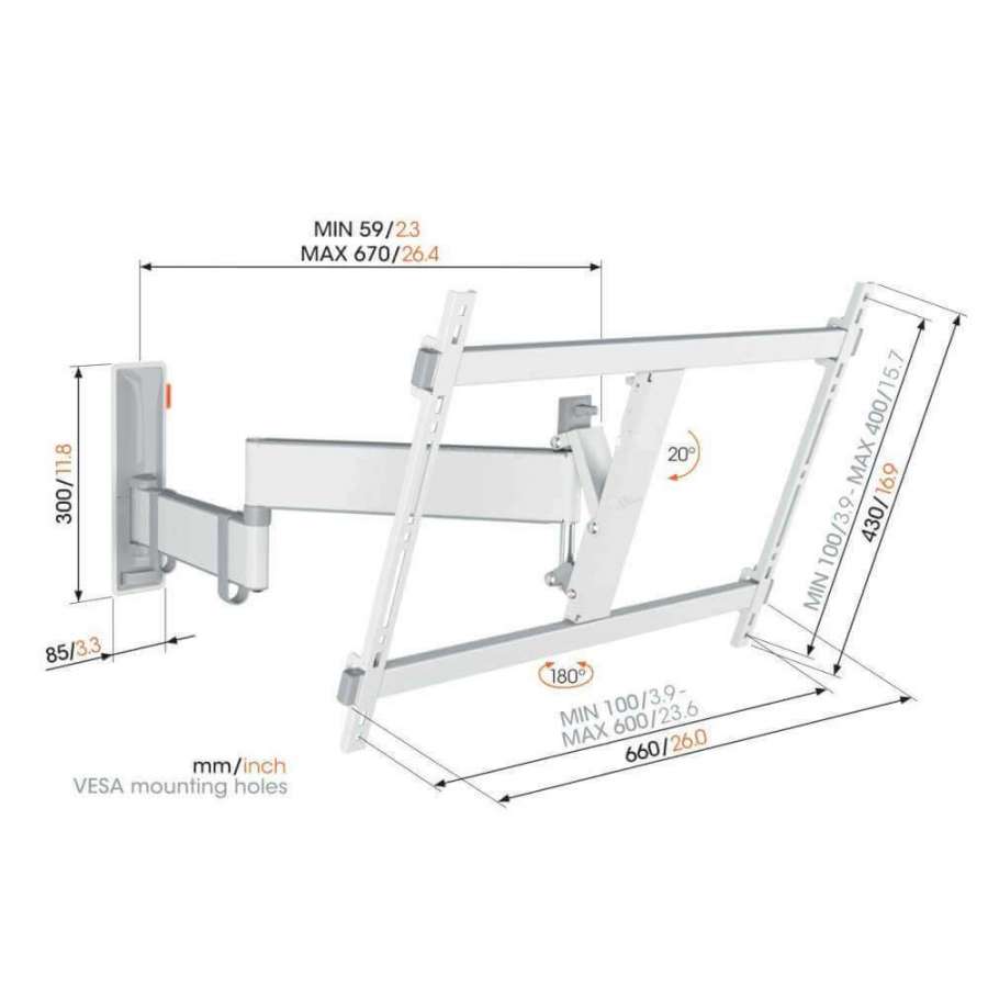 Vogel's TVM 3645 White | Support TV Orientable