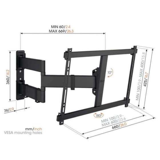 Vogel's TVM 3845 Black | Support TV Orientable à Genève | Digistore.ch