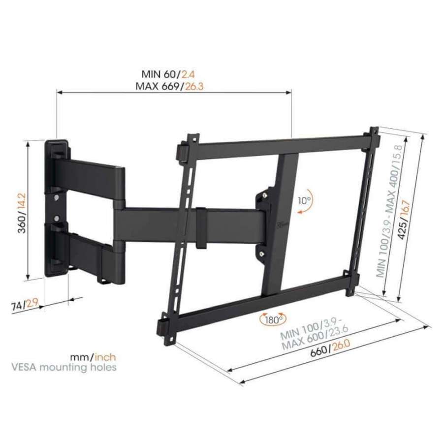Vogel's TVM 3845 Black | Support TV Orientable