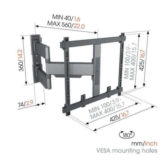 Vogel's TVM 5445 Black | Support TV Orientable à Genève | Digistore.ch