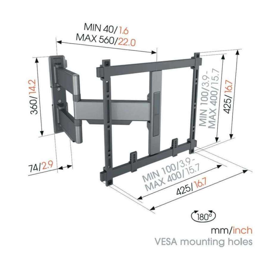 Vogel's TVM 5445 Black | Support TV Orientable