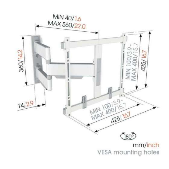 Vogel's TVM 5445 White | Support TV Orientable à Genève | Digistore.ch