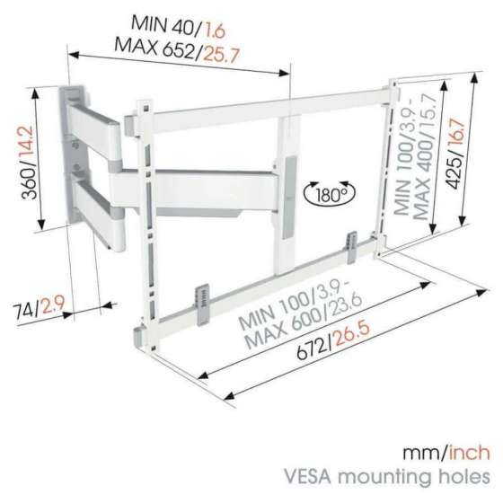 Vogel's TVM 5645 White | Support TV Orientable à Genève | Digistore.ch