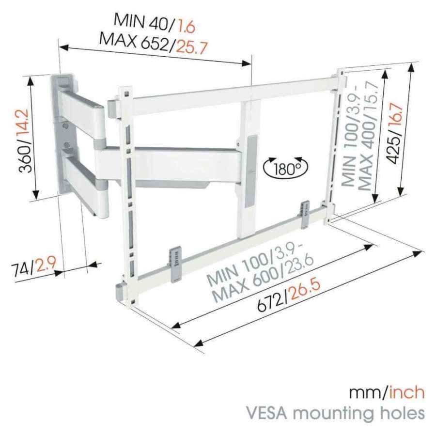 Vogel's TVM 5645 White | Support TV Orientable