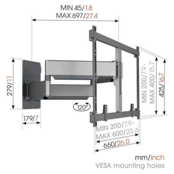 Vogel's TVM 5855 Black | Support TV Orientable à Genève | Digistore.ch