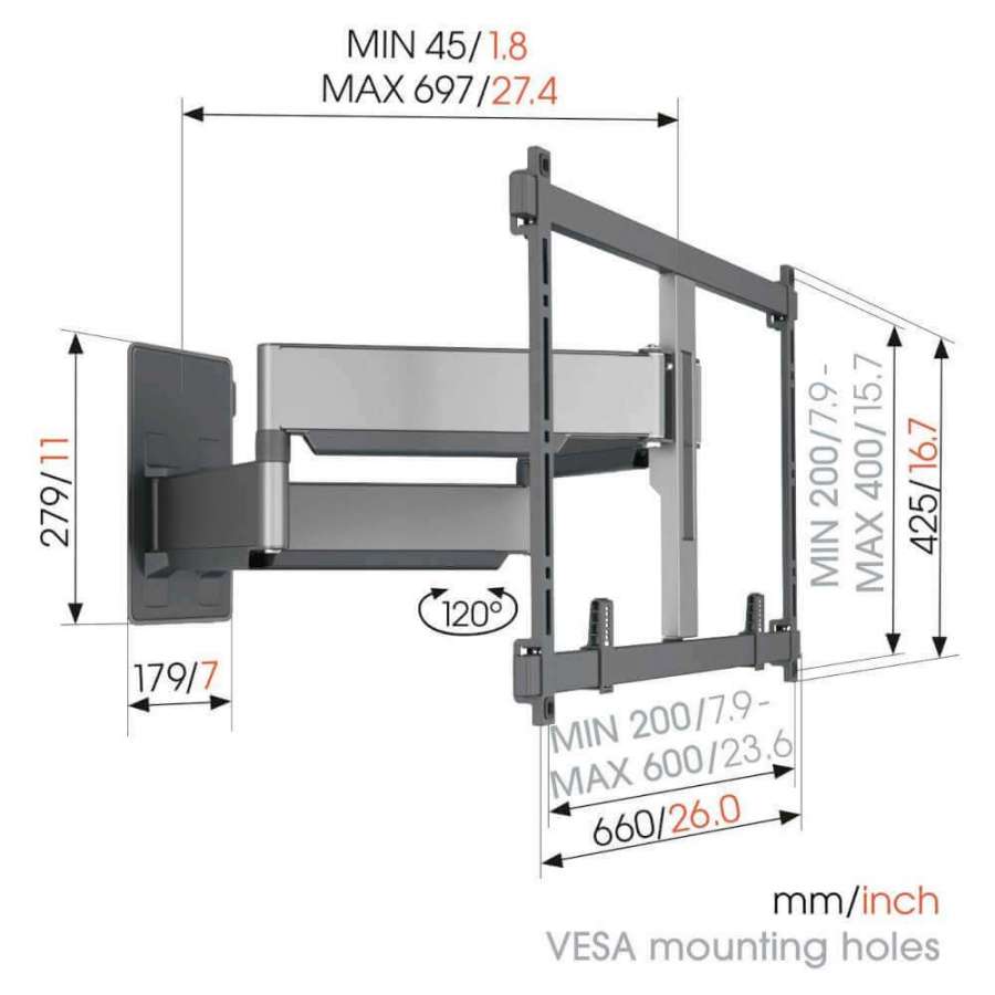 Vogel's TVM 5855 Black | Support TV Orientable