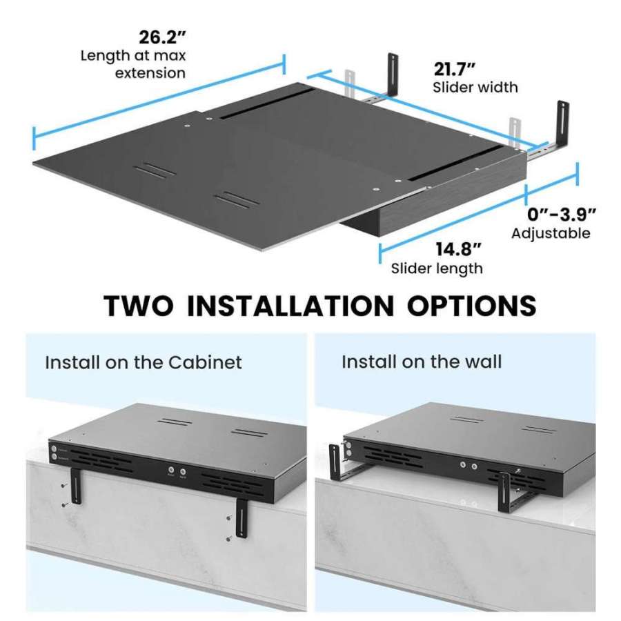 Awol IC-A120 | Motorized Slider Tray (Auto Extendable Shelf) 120 inch