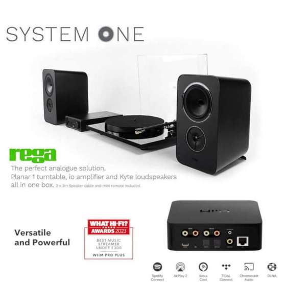 Rega System One + WiiM Pro Plus | Ensemble Hifi Vinyle avec Streamer