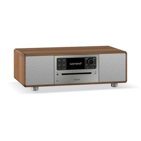 Sonoro Prestige Walnut Silver | All-in-One Wireless Music System