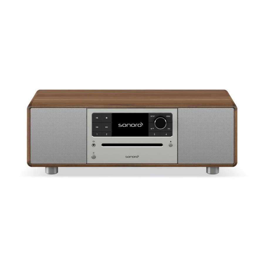 Sonoro Prestige Walnut Silver | All-in-One Wireless Music System