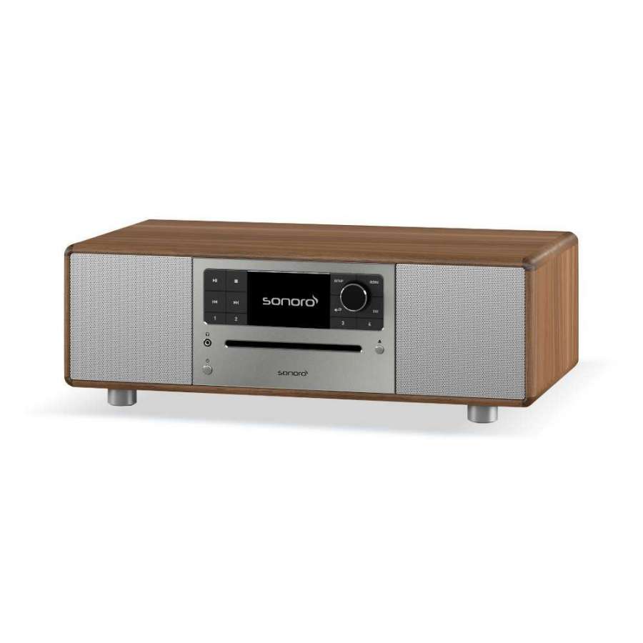 Sonoro Prestige Walnut Silver | All-in-One Wireless Music System