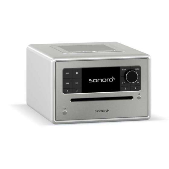 Sonoro Elite Gloss Silver | Système de Musique Polyvalent : Streaming, CD et Radio