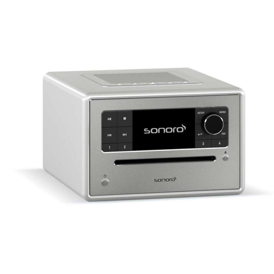 Sonoro Elite Gloss Silver | Système de Musique Polyvalent : Streaming, CD et Radio