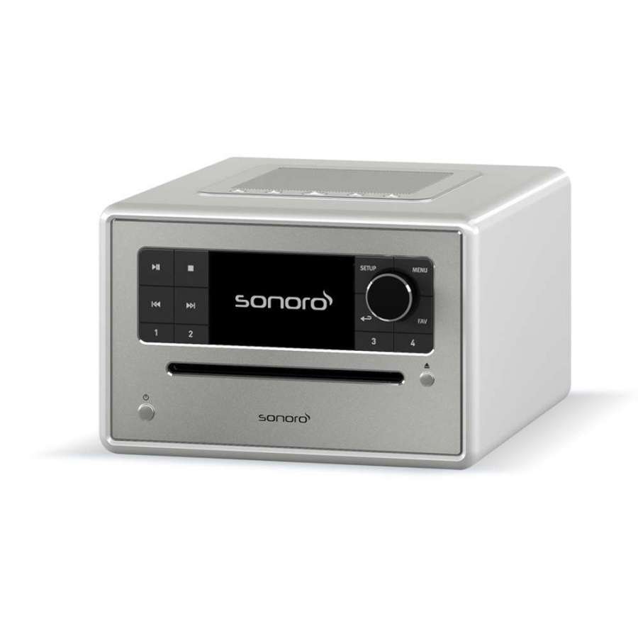 Sonoro Elite Gloss Silver | Système de Musique Polyvalent : Streaming, CD et Radio