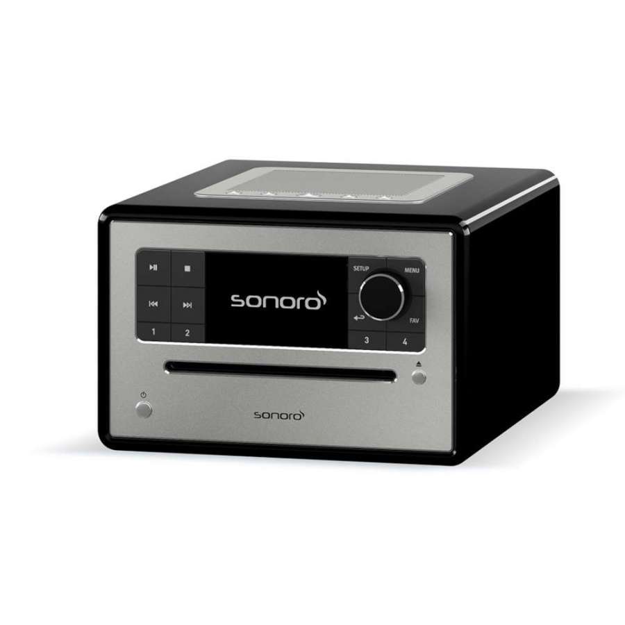 Sonoro Elite Gloss Black | Système de Musique Polyvalent : Streaming, CD et Radio
