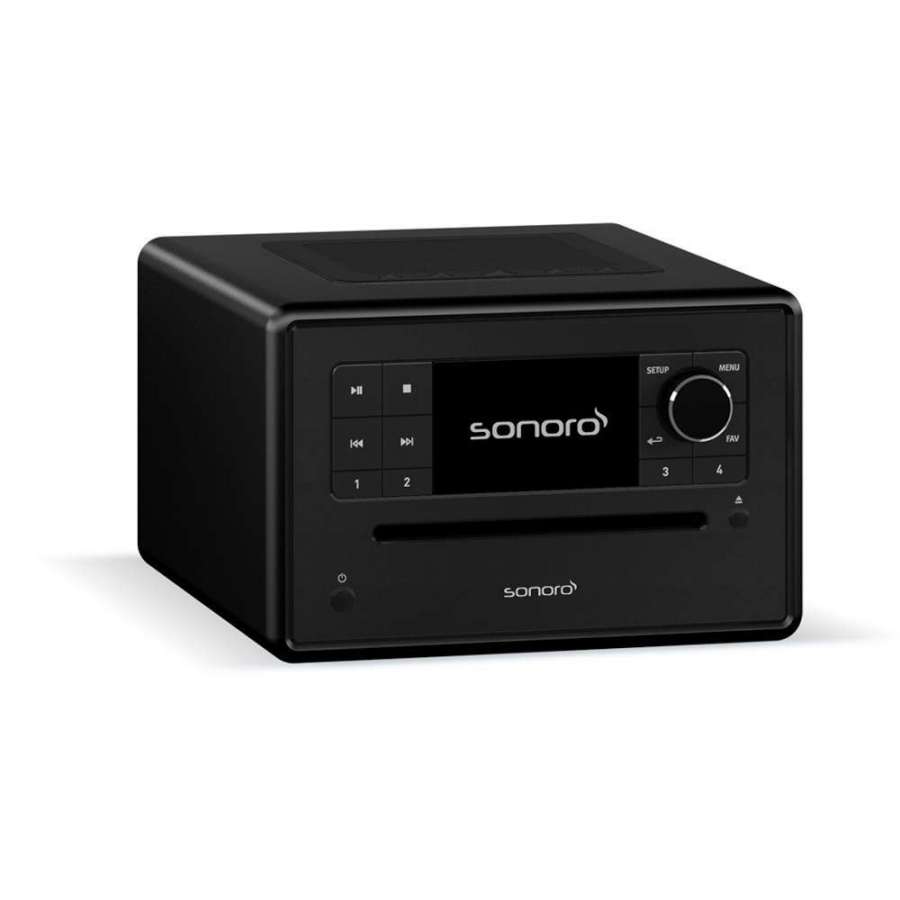 Sonoro Elite Matte Black | Système de Musique Polyvalent : Streaming, CD et Radio