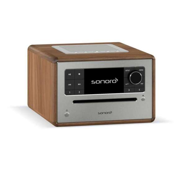 Sonoro Elite Walnut Silver | Système de Musique Polyvalent : Streaming, CD et Radio