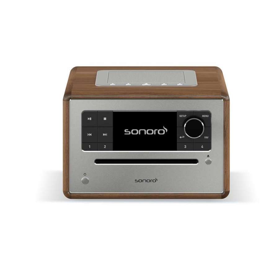 Sonoro Elite Walnut Silver | Système de Musique Polyvalent : Streaming, CD et Radio