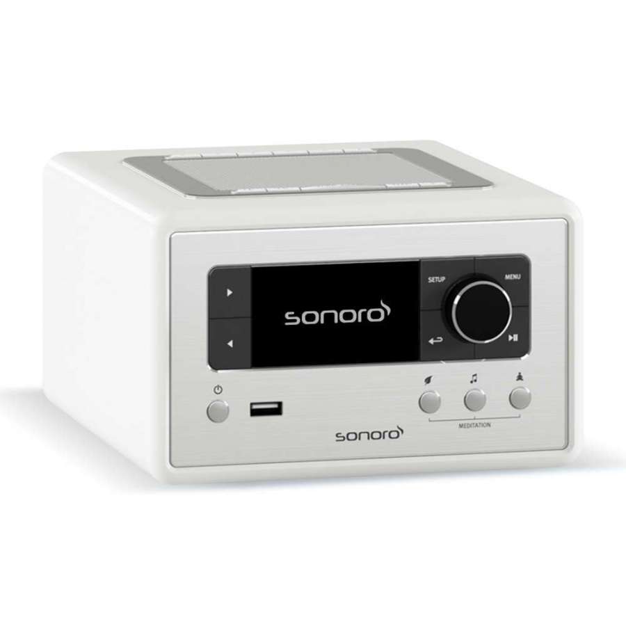 Sonoro Relax Gloss White | Radio Internet Compacte pour une Détente Instantanée