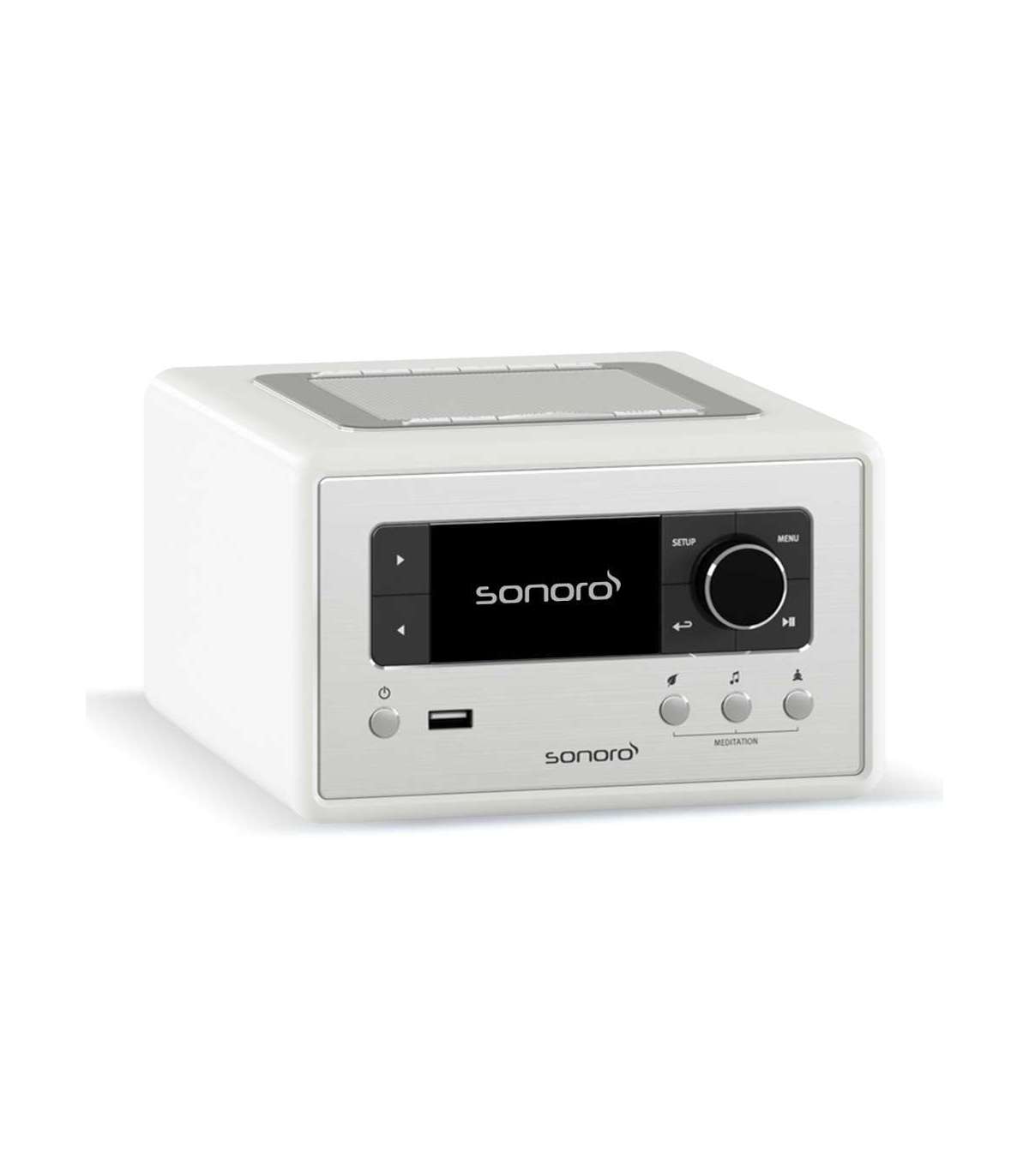 Sonoro Relax Gloss White | Radio Internet Compacte pour une Détente Instantanée