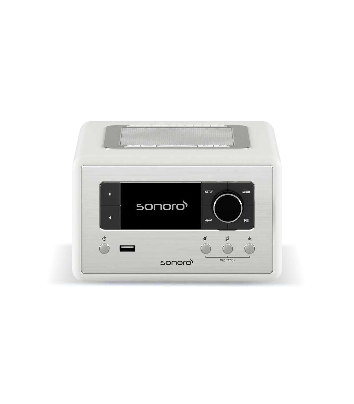 Sonoro Relax Gloss White | Radio Internet Compacte pour une Détente Instantanée