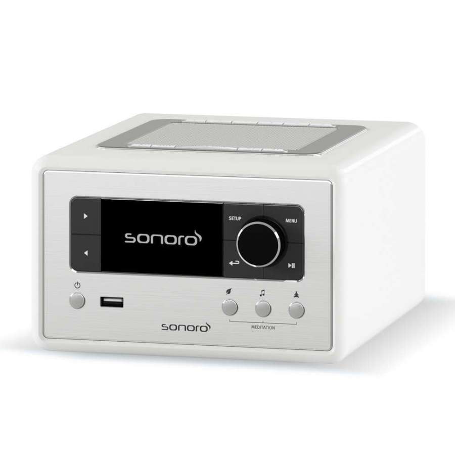 Sonoro Relax Gloss White | Radio Internet Compacte pour une Détente Instantanée