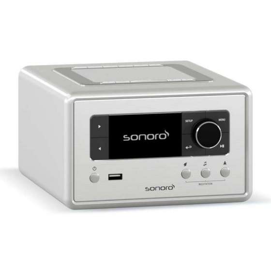 Sonoro Relax Gloss Silver | Radio Internet Compacte pour une Détente Instantanée