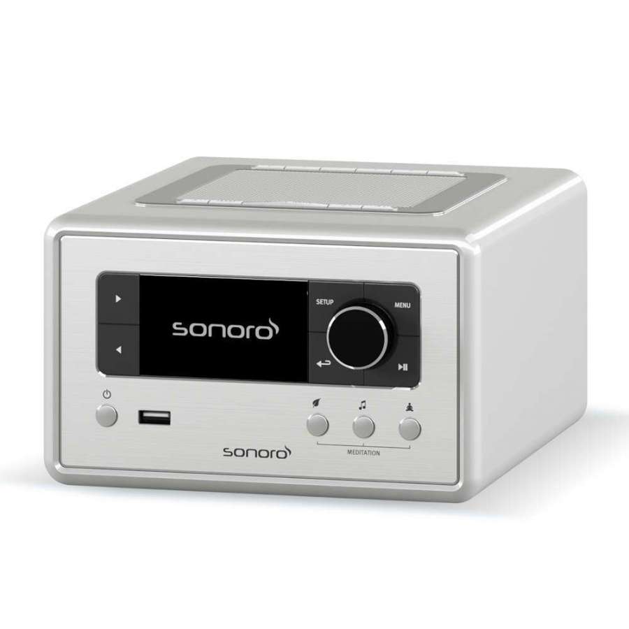 Sonoro Relax Gloss Silver | Radio Internet Compacte pour une Détente Instantanée