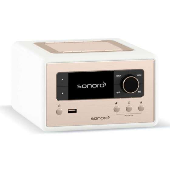 Sonoro Relax Matte White Rose Gold | Radio Internet Compacte pour une Détente Instantanée