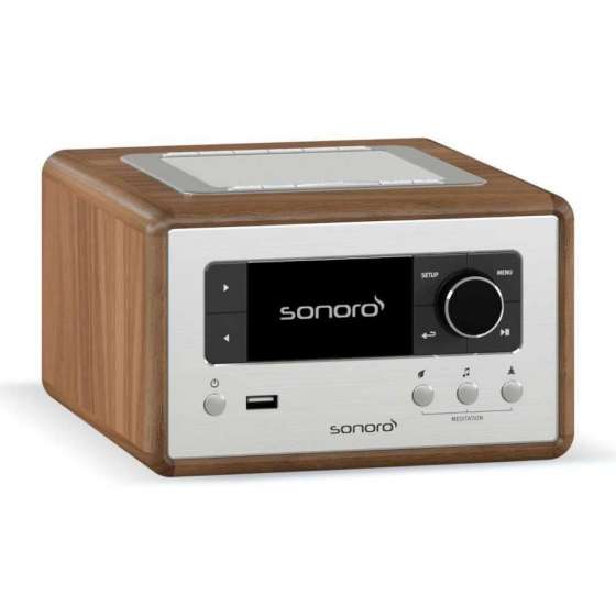 Sonoro Relax Walnut Silver | Radio Internet Compacte pour une Détente Instantanée