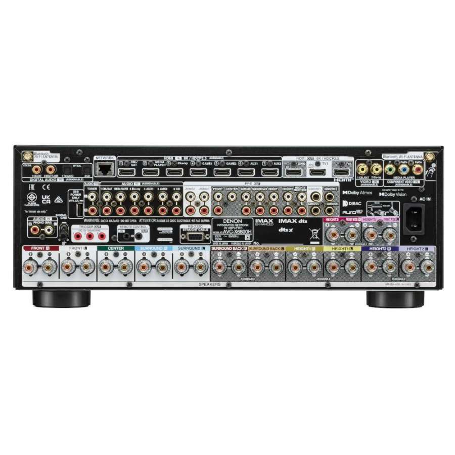 Denon AVC-X6800H Black | Reference HEOS 8K AV Receiver 11.4 canaux