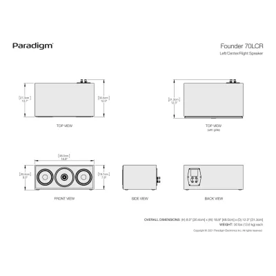 Paradigm Founder 70LCR à Genève | Digistore.ch