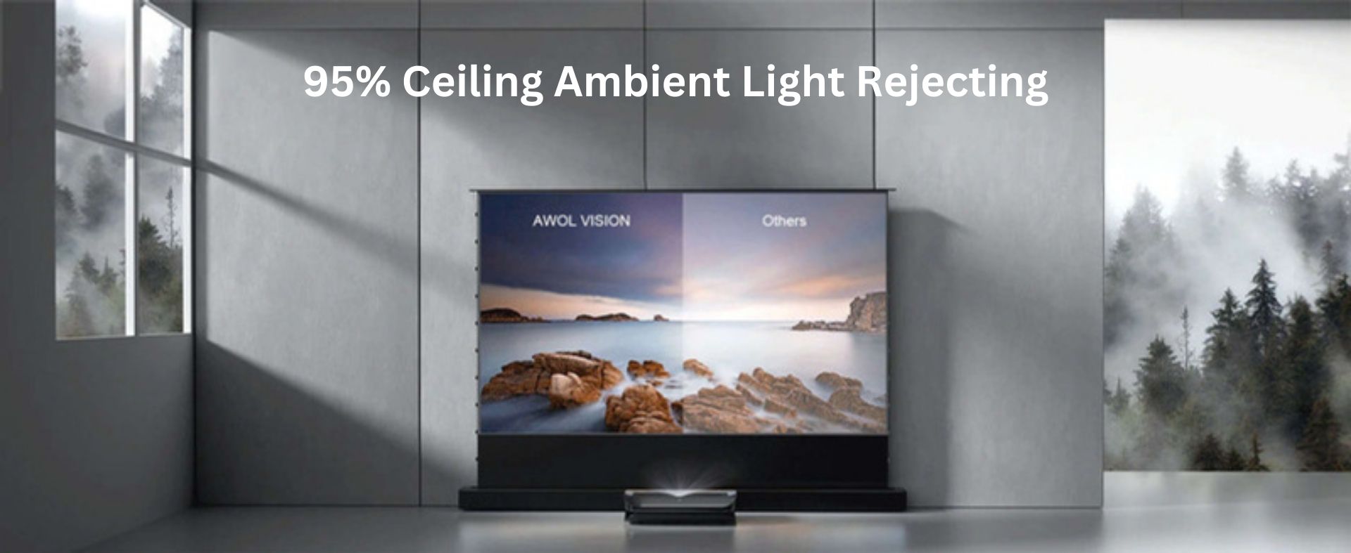 Awol Vision Cinematic ALR-F220C | 95 % de rejet de la lumière ambiante venant du plafond