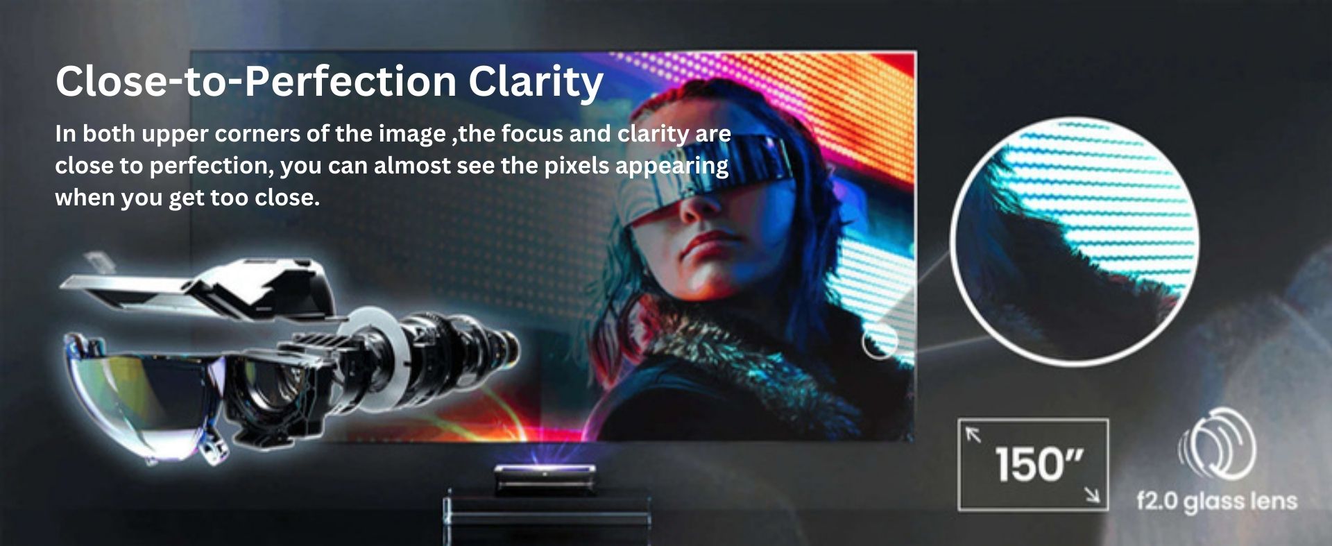 Awol Vision LTV-3000 | Clarté proche de la perfection | Dans les deux coins supérieurs de l'image, la mise au point et la clarté sont proches de la perfection. Vous pouvez presque voir les pixels apparaître lorsque vous vous approchez trop près.