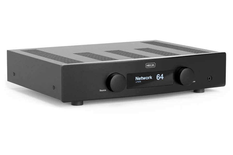 Vue trois-quart face de l'amplificateur Hegel H95