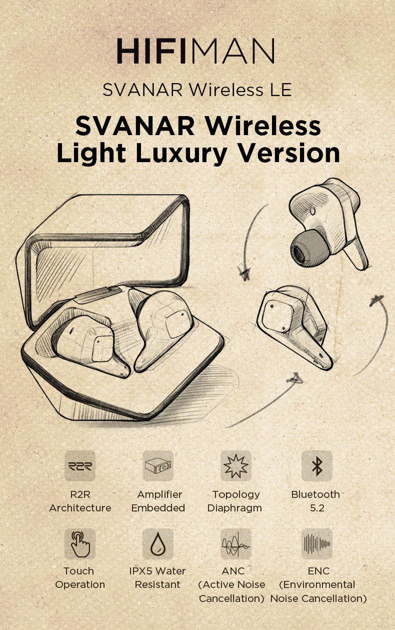 Découvrez le HIFIMAN SVANAR Wireless LE : luxe, amplificateur R2R, Bluetooth 5.2, tactile, IPX5, ANC, ENC. Une expérience audio exceptionnelle !