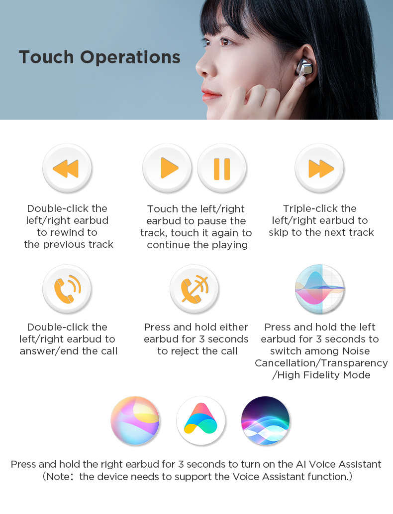 Les commandes tactiles du SVANAR Wireless LE offrent une expérience utilisateur intuitive, permettant de gérer la musique, les appels et les modes avec facilité.