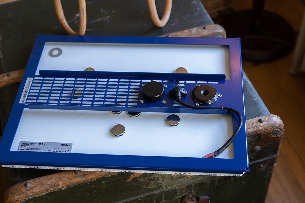 Back of the panel with its exciter and wiring