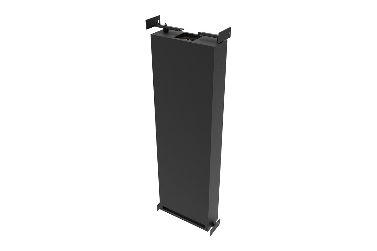 Amina ALF100CV di tre quarti, cabinet nero con staffe di fissaggio